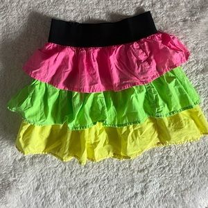 coolest Vintage 90s neon layered skirt